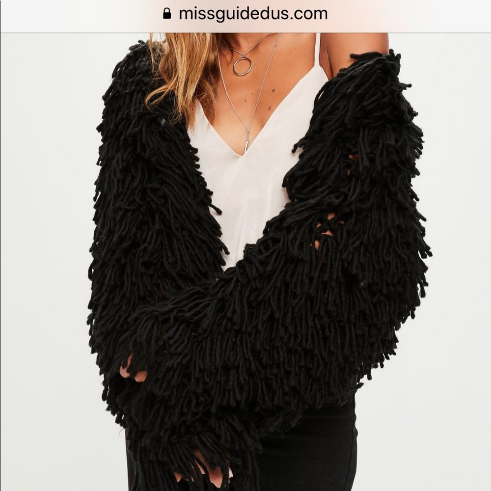 *NEW* Missguided Black Shaggy Cardigan